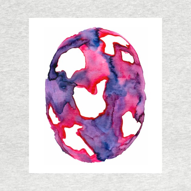 Vibrant Pink, Purple, and Magenta Watercolor Abstract Orb by gloobella